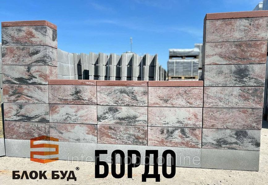 Блок на паркан модульний ранчо / Loft / 190x190x500, Колір: МОРІОН 11111435 фото