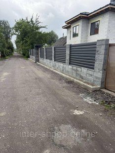 Блок на паркан модульний ранчо / Loft / 190x190x500, Колір: ГРАФІТ 11111432 фото
